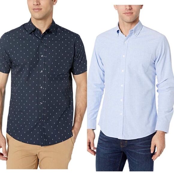 Lot of 2 Cotton Button Down Shirts NWOT C3 - Picture 1 of 6